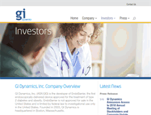 Tablet Screenshot of investor.gidynamics.com